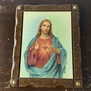 Sacred Heart Of Jesus 8x10 Print Shellac On Wood Thibodeau’s Faith Hangable